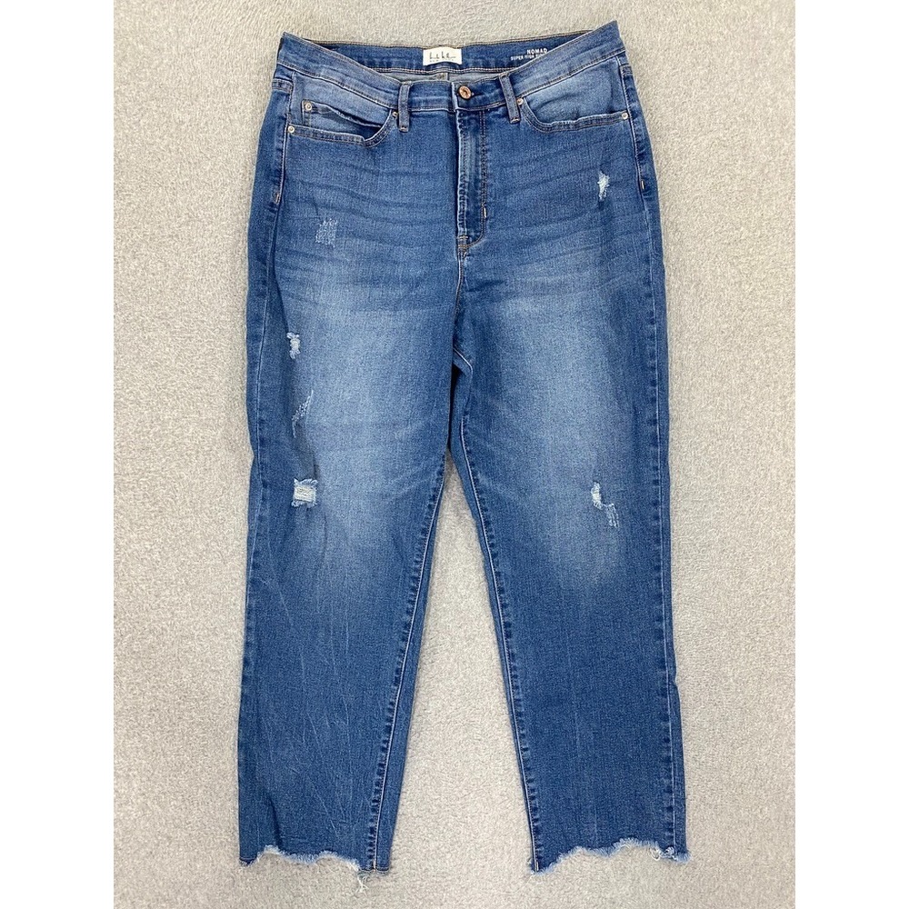 Nicole Miller Blue Jeans Womens Size 12 Nomad Super High Rise Straight Leg